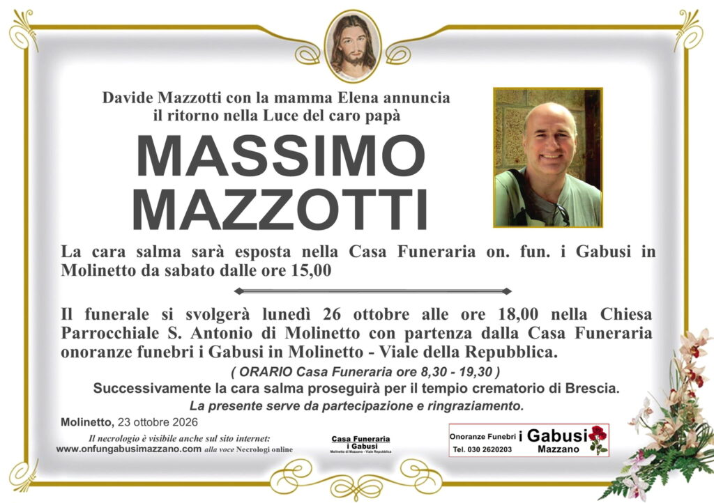 Necrologio MASSIMO MAZZOTTI