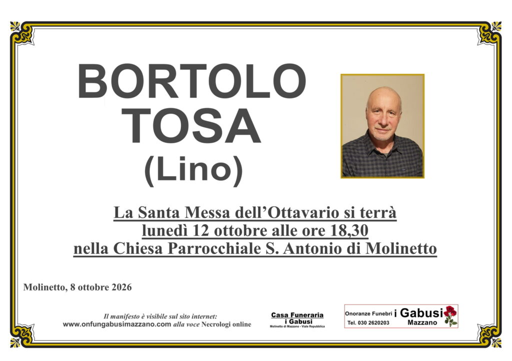 S. Messa ottovario BORTOLO TOSA (Lino)