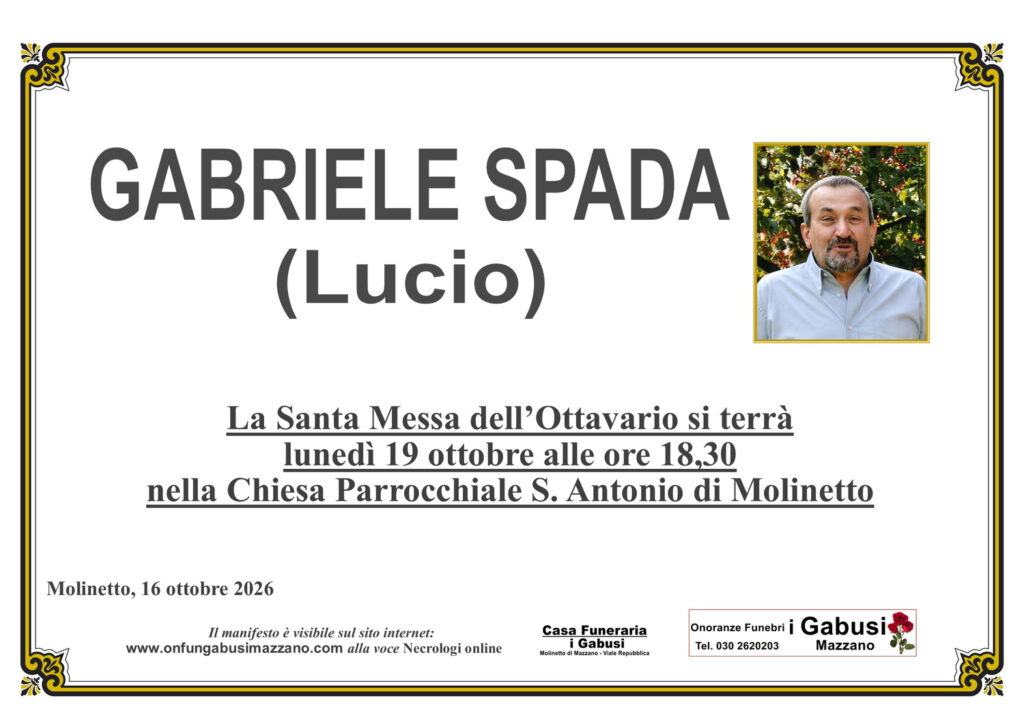 S. Messa ottavario GABRIELE SPADA (Lucio)