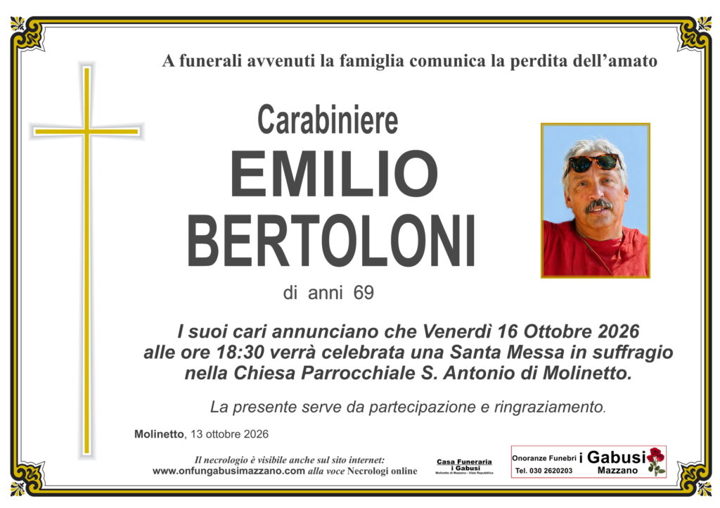S. Messa suffragio EMILIO BERTOLONI